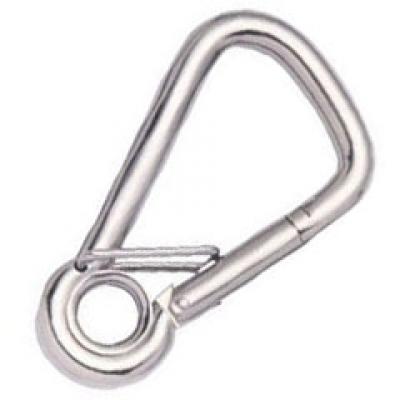 OBLIQUE ANGLE SNAP HOOK WITH EYELET AND SPRING PIN