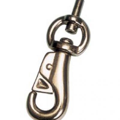 SWIVEL BULL NOSE SNAP WITH STUD END, HEAVY PRESS STEEL, NKL PL