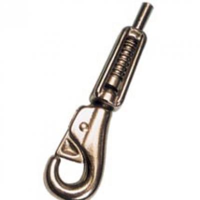 SWIVEL BULL NOSE SNAP WITH SPRING END, HEAVY PRESS STEEL, NKL PL