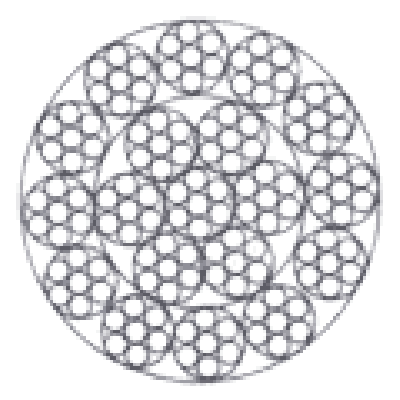 STEEL WIRE ROPE NON-ROTATING ROPE 18X7+IWS